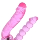 8.7 Inches PVC Double Penetration Vibrating Dildo For Sex Machine (Pink/Purple)