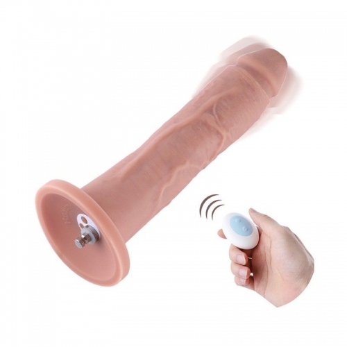 Hismith 10.2” Vibrating Dildo with 3 Speeds + 4 Modes with KlicLok System - Slight Curved Silicone Dong