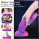 Hismith Purple Starry Animal Dildo, Realistic Dildo, 8 Inch Curved Huge Silicone Dildo With Suction Cup