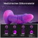 Hismith Purple Starry Animal Dildo, Realistic Dildo, 8 Inch Curved Huge Silicone Dildo With Suction Cup