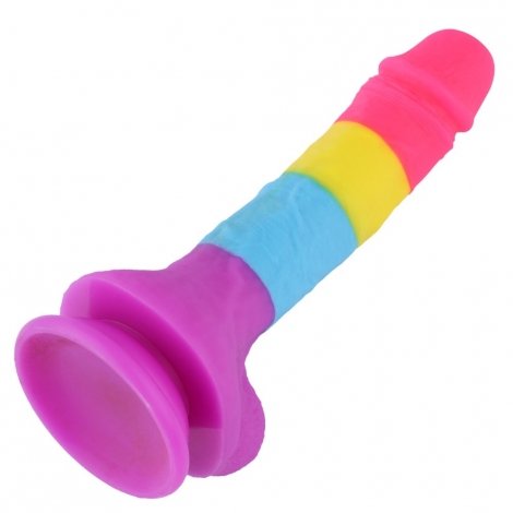 Hismith rainbow dildo made of soft silicone, realistic dildo with suction cup, classic dildos for women and men