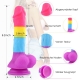 Hismith rainbow dildo made of soft silicone, realistic dildo with suction cup, classic dildos for women and men