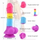 Hismith rainbow dildo made of soft silicone, realistic dildo with suction cup, classic dildos for women and men