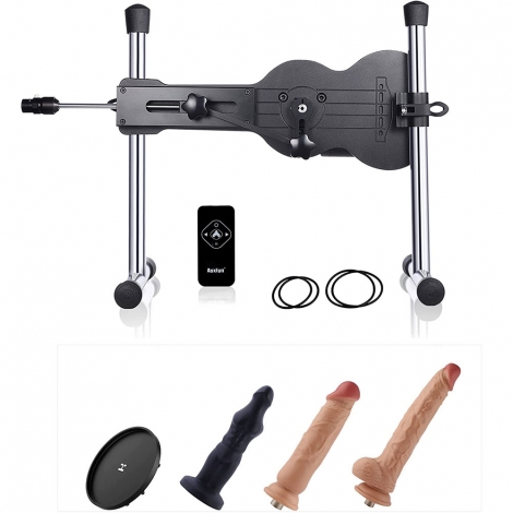 Auxfun Premium Sex Machine, Adjustable Love Machine with 3XLR Connector, Remote Control Thrusting Fucking Machine with 6 Attachments for Women and Man Masturbation